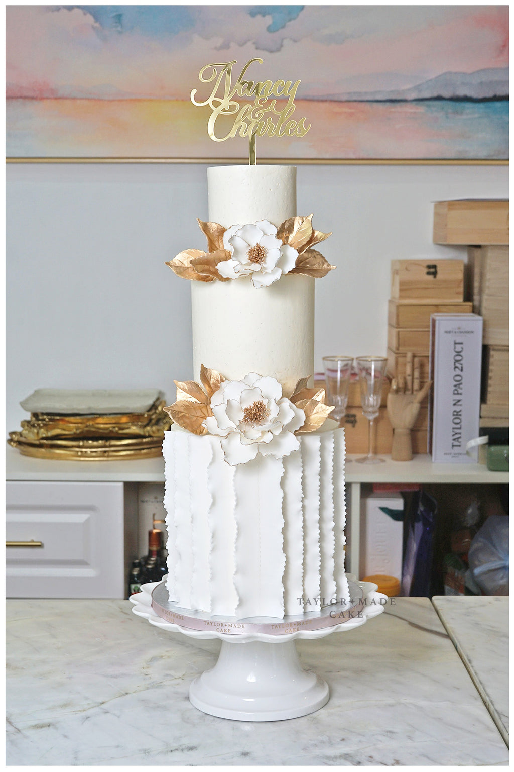 Camelia Ruffle Wedding Delicake
