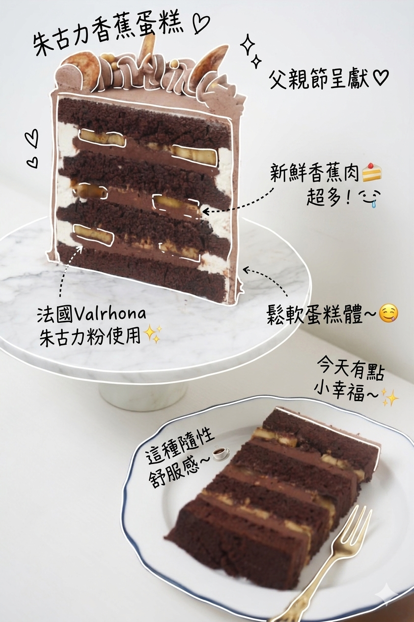 Chocolate Banana Father's Day Cake