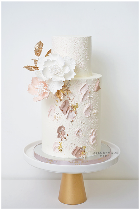 elegant sugar flower wedding cake